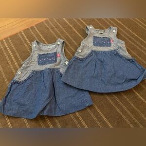 Cute Denim Baby Dresses with Embroidered Details